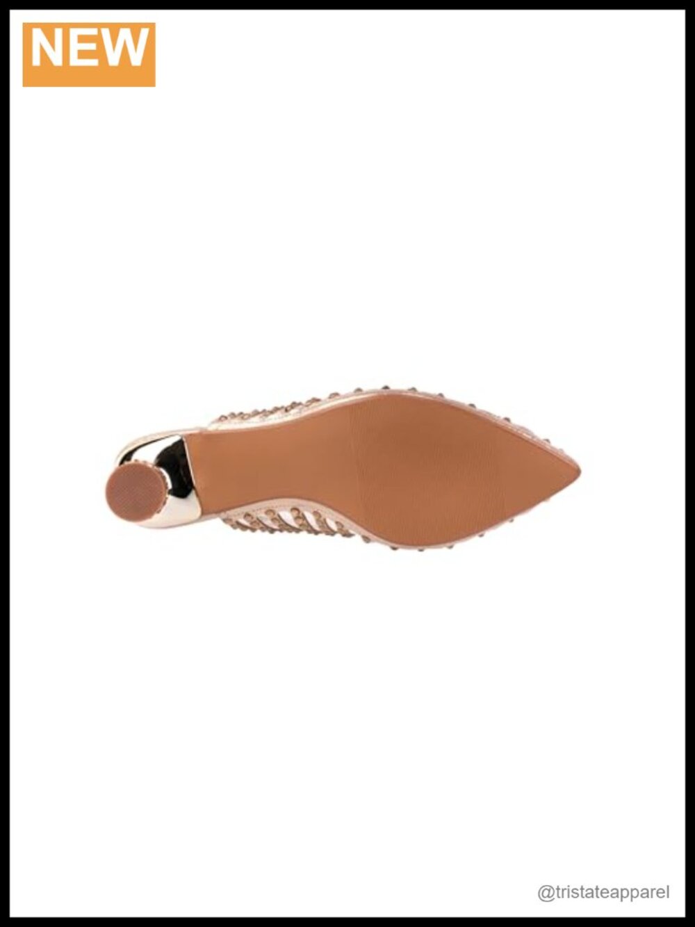 Mesh Rhinestone Heel Slingback Sandals - Picture 5 of 5